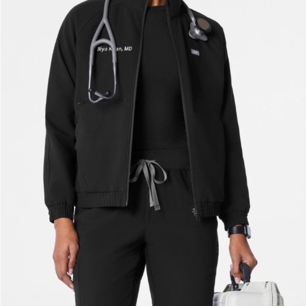Figs Women's Black Sydney Bomber Jacket